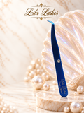 Pensetă DIAMOND Leila Lashes pentru extensii de gene cu volum, instrument profesional pentru aplicarea evantaielor.