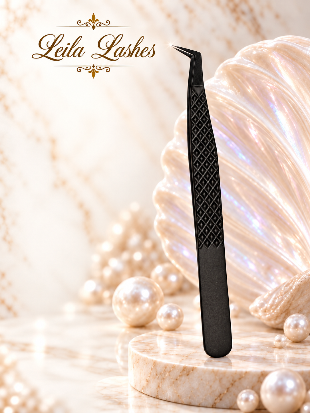 Pensetă GENIAL NANO Leila Lashes pentru extensii de gene cu volum, instrument profesional pentru aplicarea extensiilor.