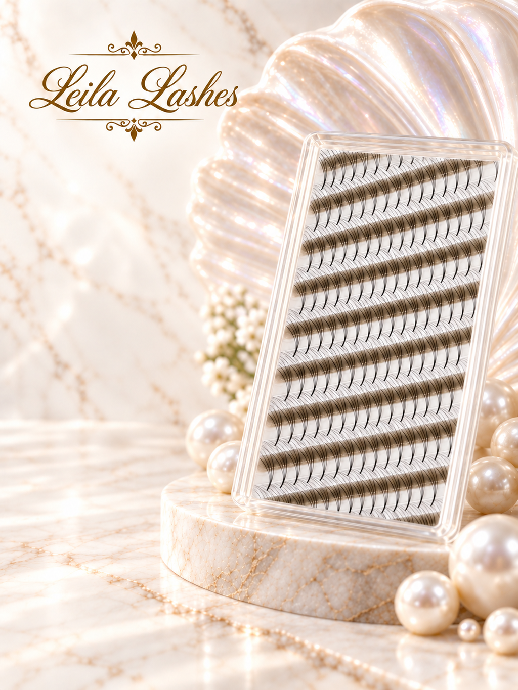 Evantaie premade 4D Leila Lashes pentru extensii de gene cu volum, casetă de gene profesionale, curbura CC.