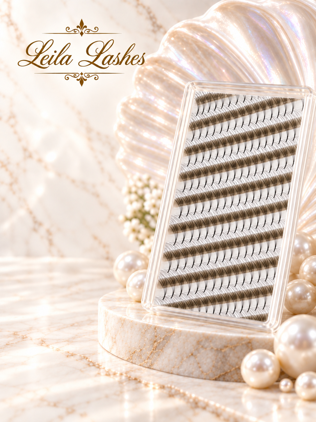 Evantaie premade 4D Leila Lashes pentru extensii de gene cu volum, casetă de gene profesionale, curbura CC.